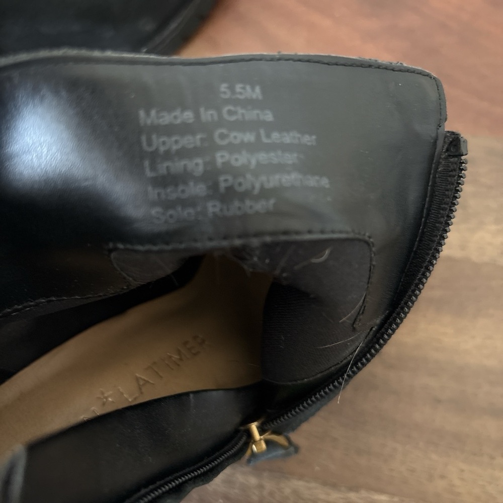 Gibson-latimer Black Suede Ankle Boots Size 5.5 M Used - Picture 7 of 8
